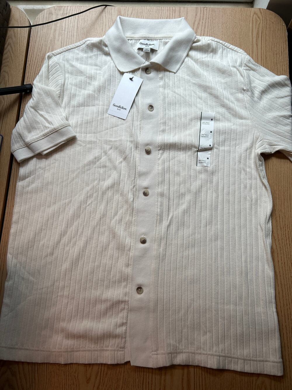 New Mens Goodfellow Short Sleeve Polo Shirt Standard Fit Dog🐕Bone🦴Color Medium